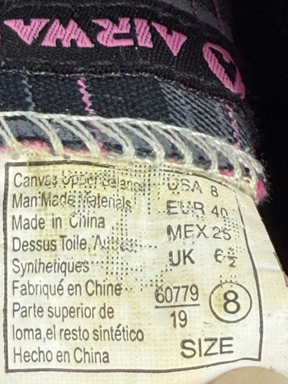 Airwalk low-top sneakers black and gray plaid hook & loop size 8 - Picture 11 of 14